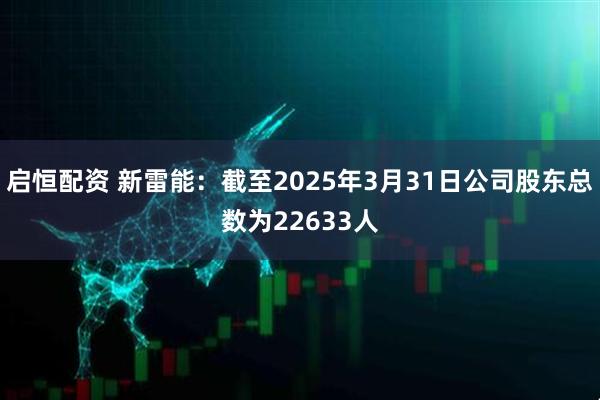 启恒配资 新雷能：截至2025年3月31日公司股东总数为22633人