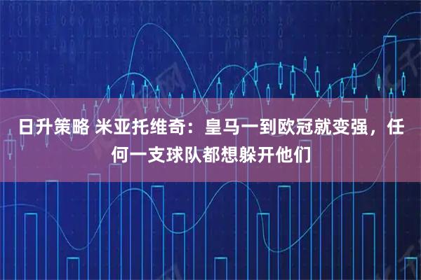 日升策略 米亚托维奇：皇马一到欧冠就变强，任何一支球队都想躲开他们